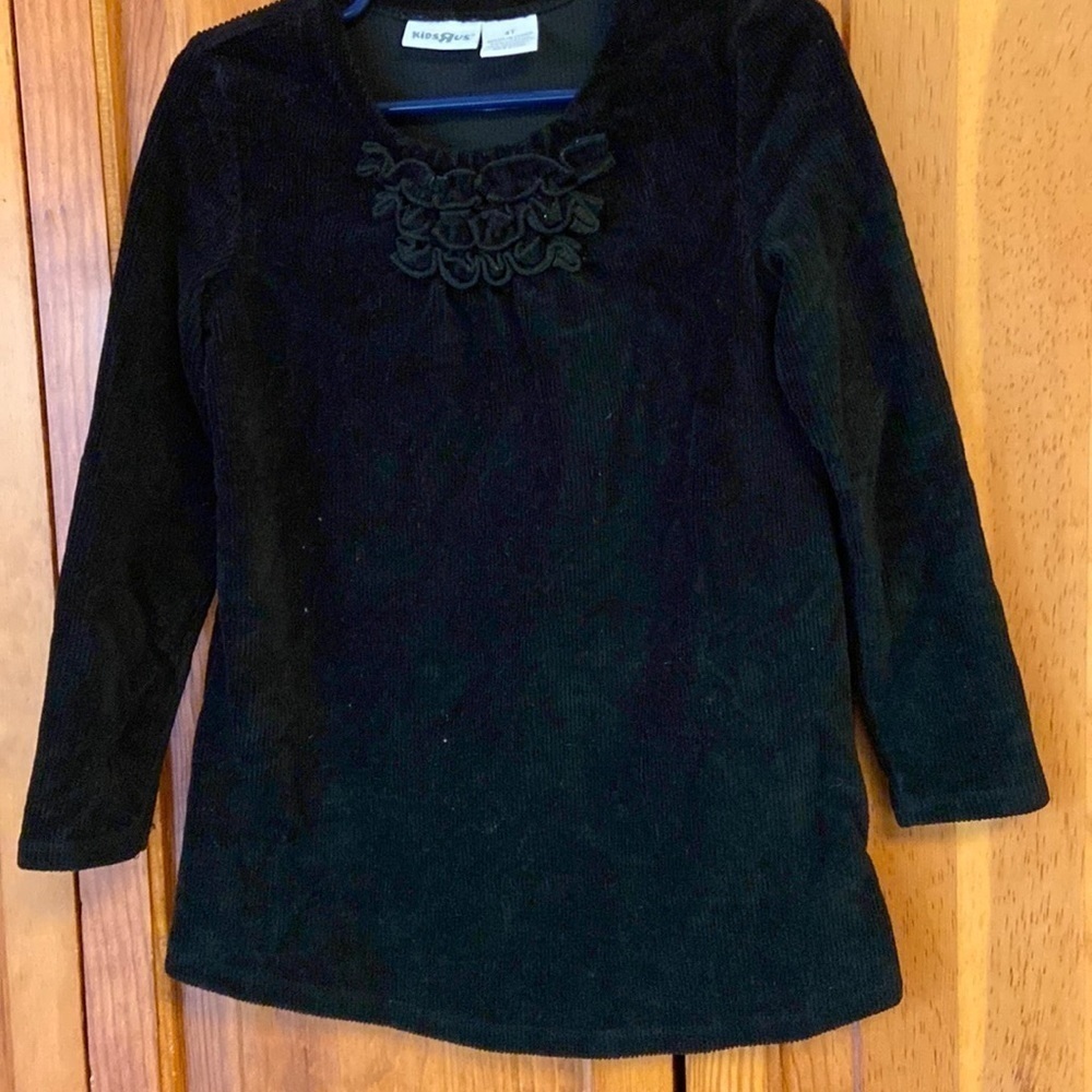 Kids R Us Black Long-sleeved Dress Soft Corduroy Look. LBD Special Event 4T